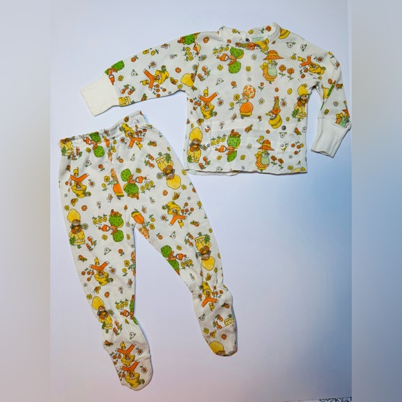 Vintage Carters Two Piece Snapable Footed Playsuit Size 12M - Picture 7 of 10